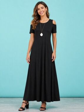 chinese dress ladies Attitudes by Renee Como Jersey Fringe Maxi Dress Golden Olive / 3XL